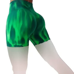 شورتک ورزشی زنانه مدل آتشین سبز رنگ هندوانه ای